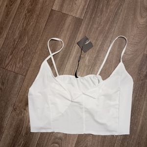 Pretty little thing white crop top bustier plus size 26